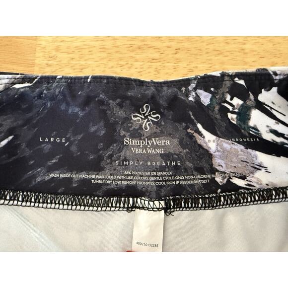 Simply Vera Vera Wang Women Leggings Large Geometric Cropped Athleisure Gym - Picture 7 of 7